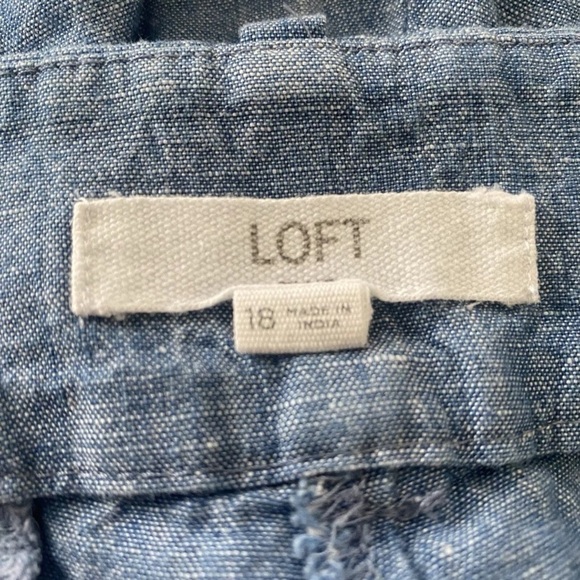 Ann Taylor LOFT The Riviera Linen Blend Scalloped‎ Hem Shorts Womens 18 (1130) - Picture 3 of 5